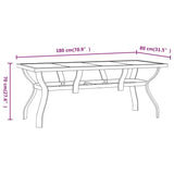 Table de jardin Gris et noir 180x80x70 cm Acier et verre