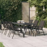 Table de jardin Gris et noir 180x80x70 cm Acier et verre