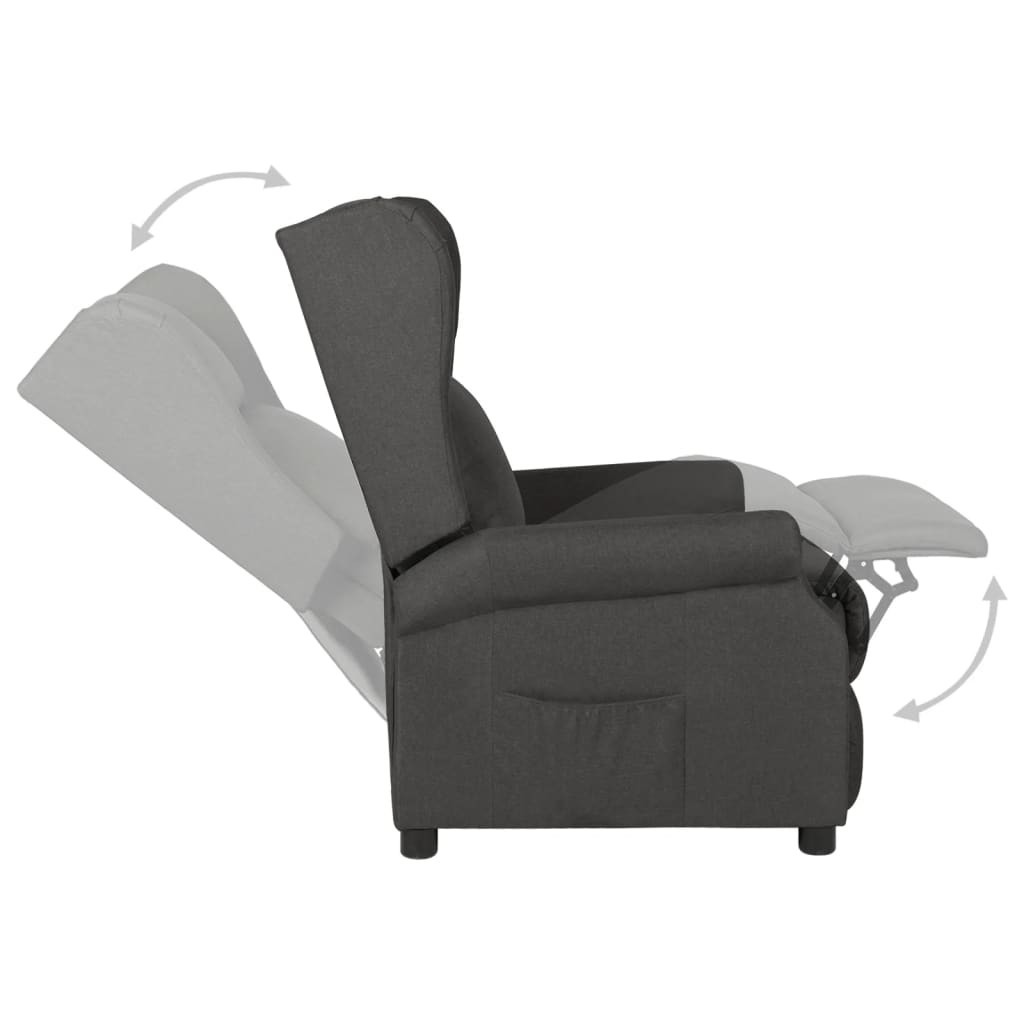 Fauteuil inclinable Gris foncé Tissu