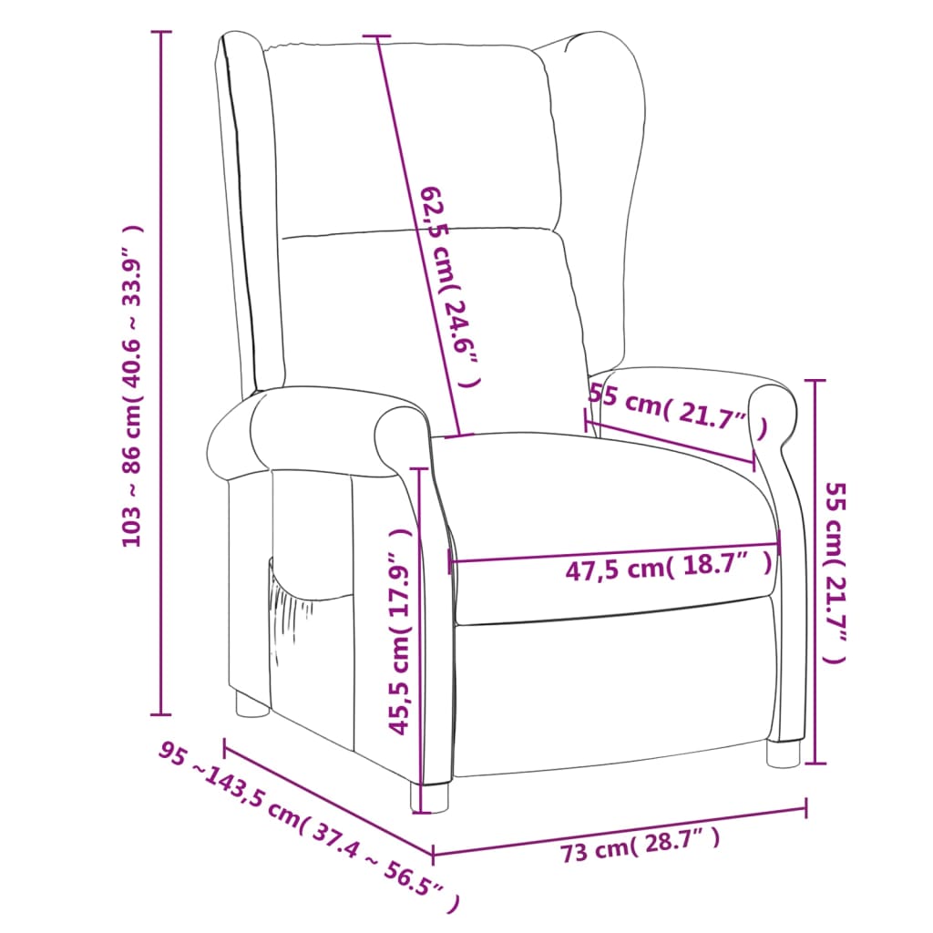 Fauteuil inclinable Gris foncé Tissu