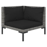 2 pcs Garden Sofas with Cushions Half Round Resin Wicker