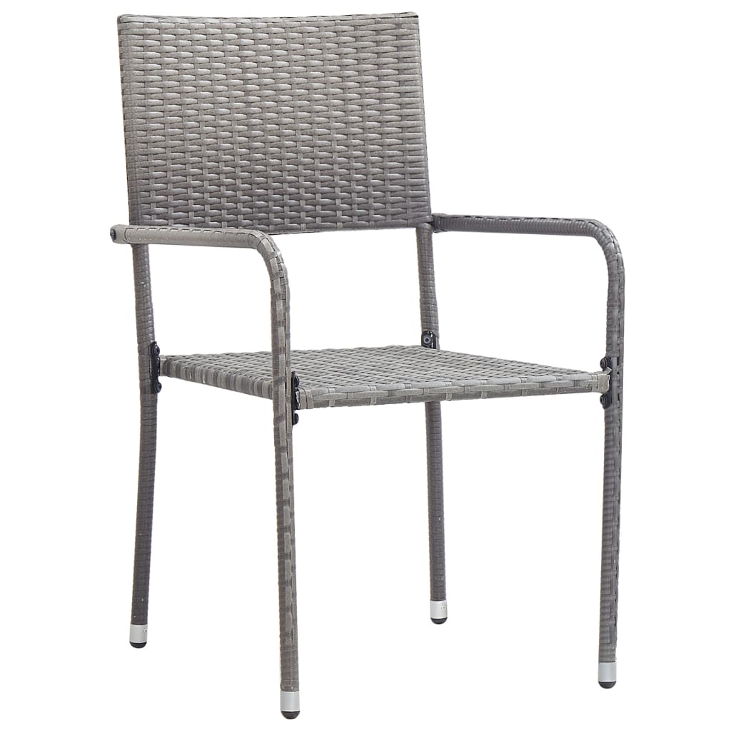 Chaise à dîner de jardin empilable lot de 2 gris résine tressée