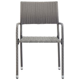 Chaise à dîner de jardin empilable lot de 6 gris résine tressée