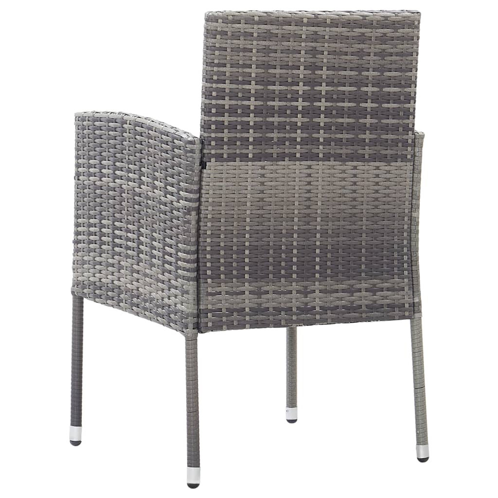 Chaises de jardin coussins gris foncé 2 pcs résine tressée