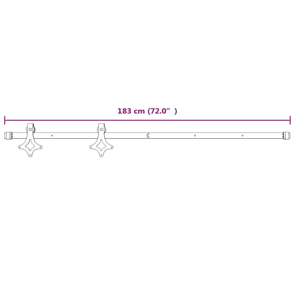 Kit de quincaillerie de porte coulissante 183 cm Acier Blanc