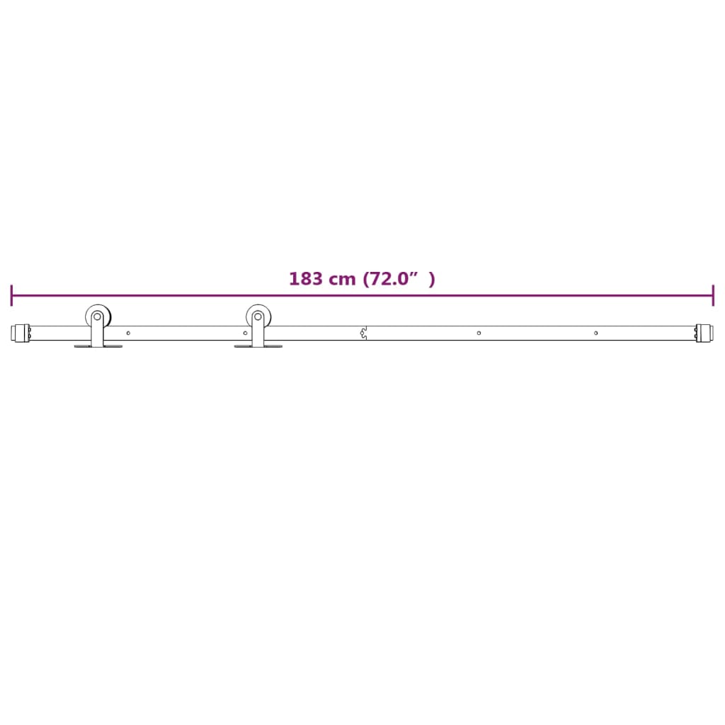 Kit de quincaillerie de porte coulissante 183 cm Acier Blanc