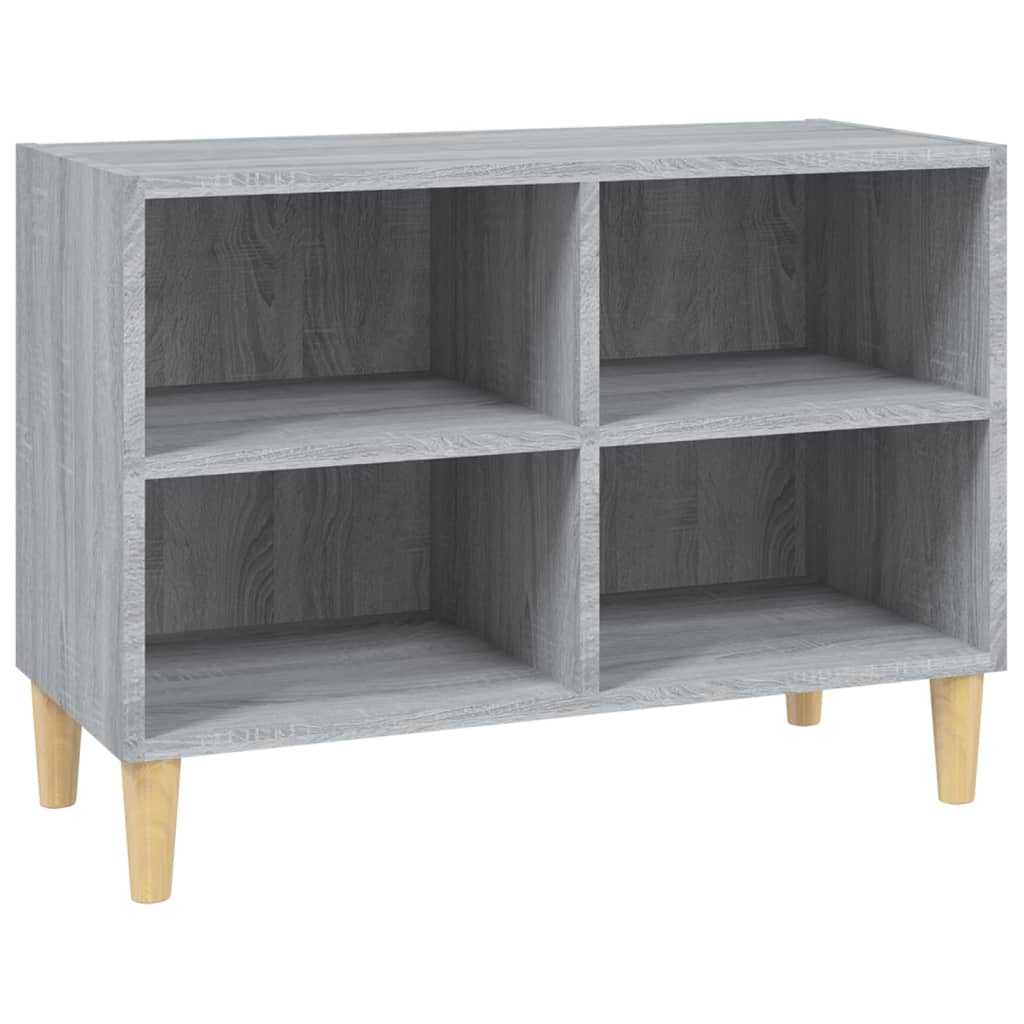 TV cabinet with solid wood legs Sonoma gray 69.5x30x50 cm