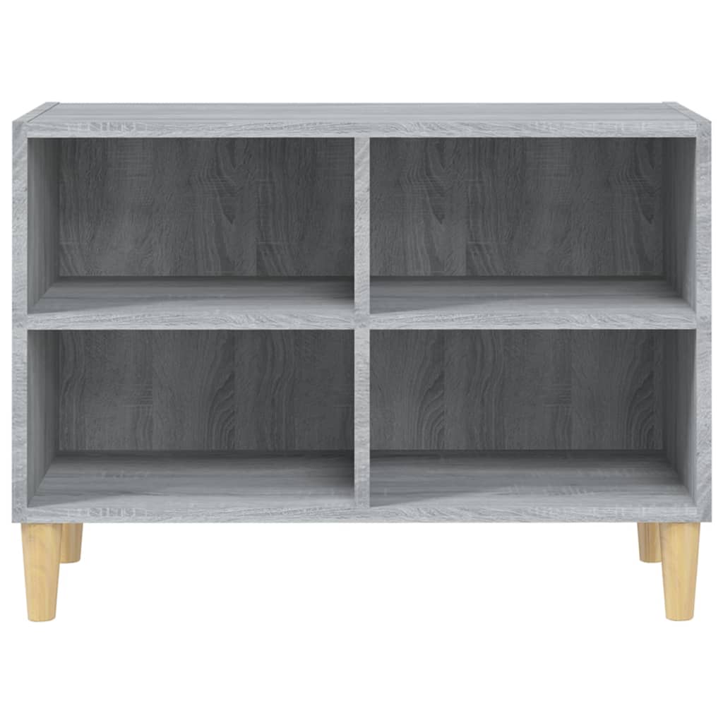 Meuble TV avec pieds en bois massif Sonoma gris 69,5x30x50 cm