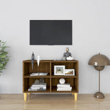 TV cabinet with solid wood legs Brown oak 69.5x30x50 cm