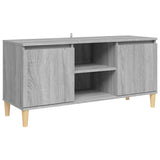 TV cabinet with solid wood legs Sonoma gray 103.5x35x50 cm