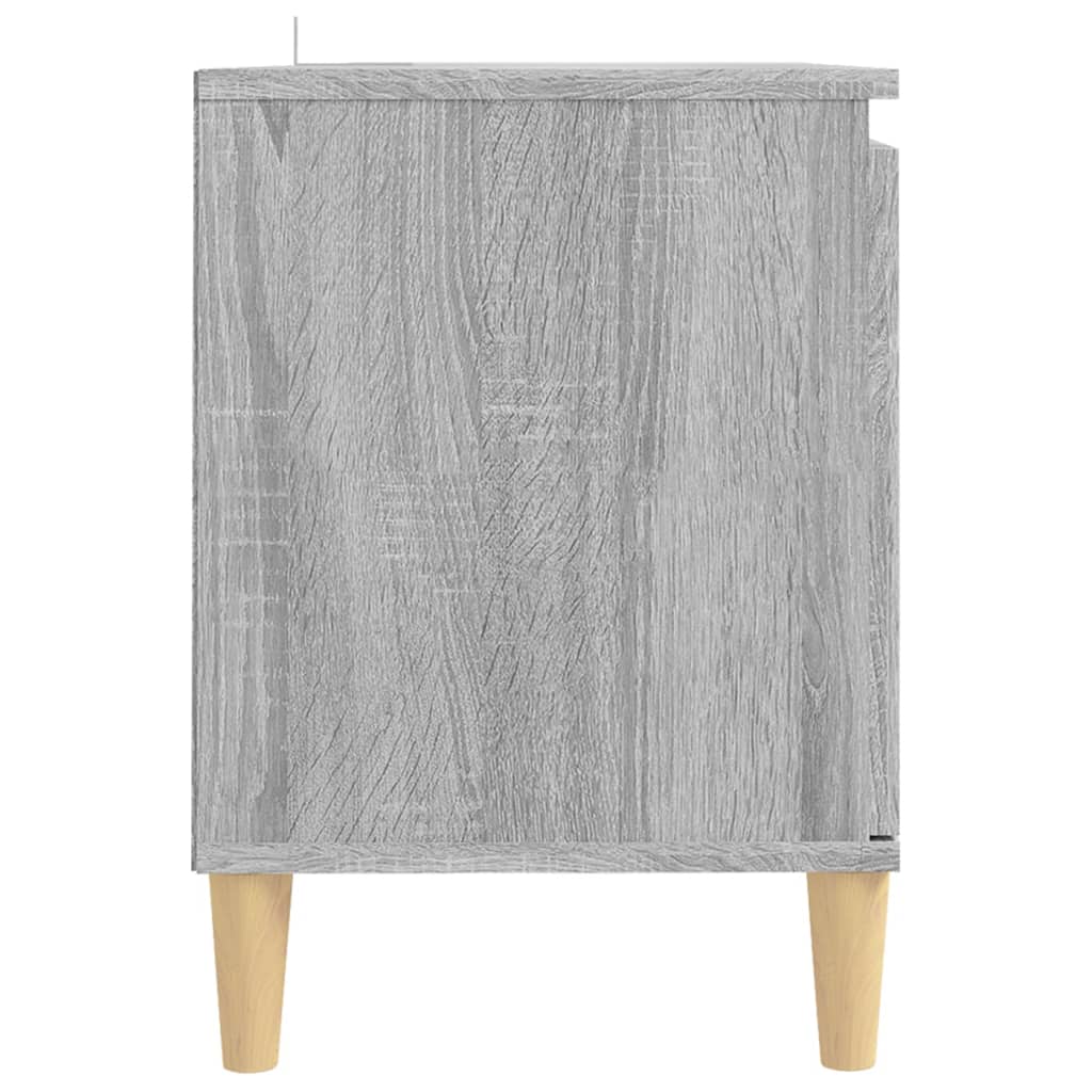 Meuble TV avec pieds en bois solide Sonoma gris 103,5x35x50 cm