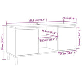 Meuble TV avec pieds en bois solide Sonoma gris 103,5x35x50 cm