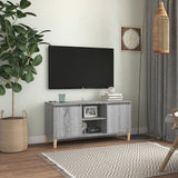 TV cabinet with solid wood legs Sonoma gray 103.5x35x50 cm