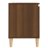 Meuble TV avec pieds en bois massif Chêne marron 103,5x35x50 cm