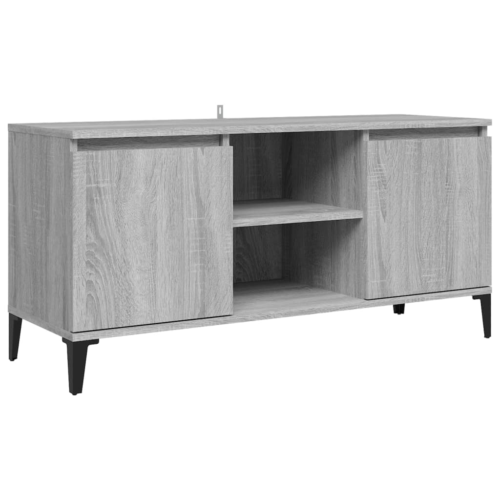 TV cabinet with metal legs Sonoma gray 103.5x35x50 cm