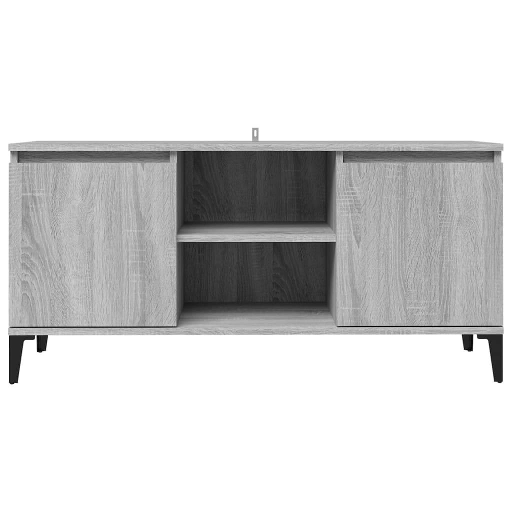 TV cabinet with metal legs Sonoma gray 103.5x35x50 cm