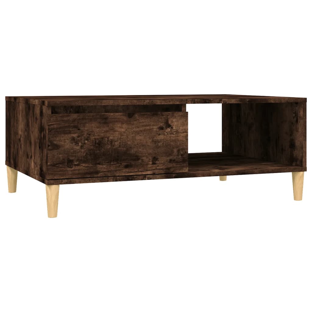 Table basse chêne fumé 90x60x35 cm bois d'ingénierie