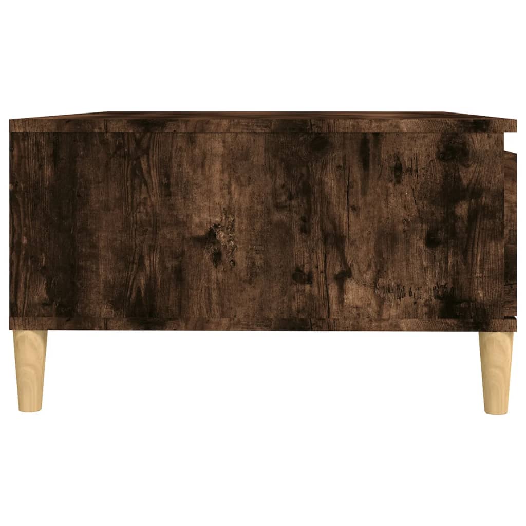 Table basse chêne fumé 90x60x35 cm bois d'ingénierie