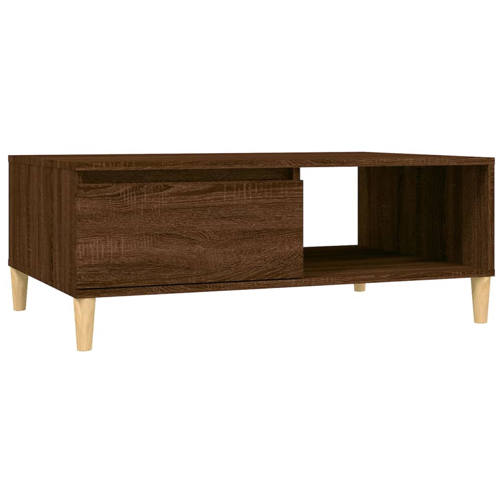 Table basse chêne marron 90x60x35 cm bois d'ingénierie