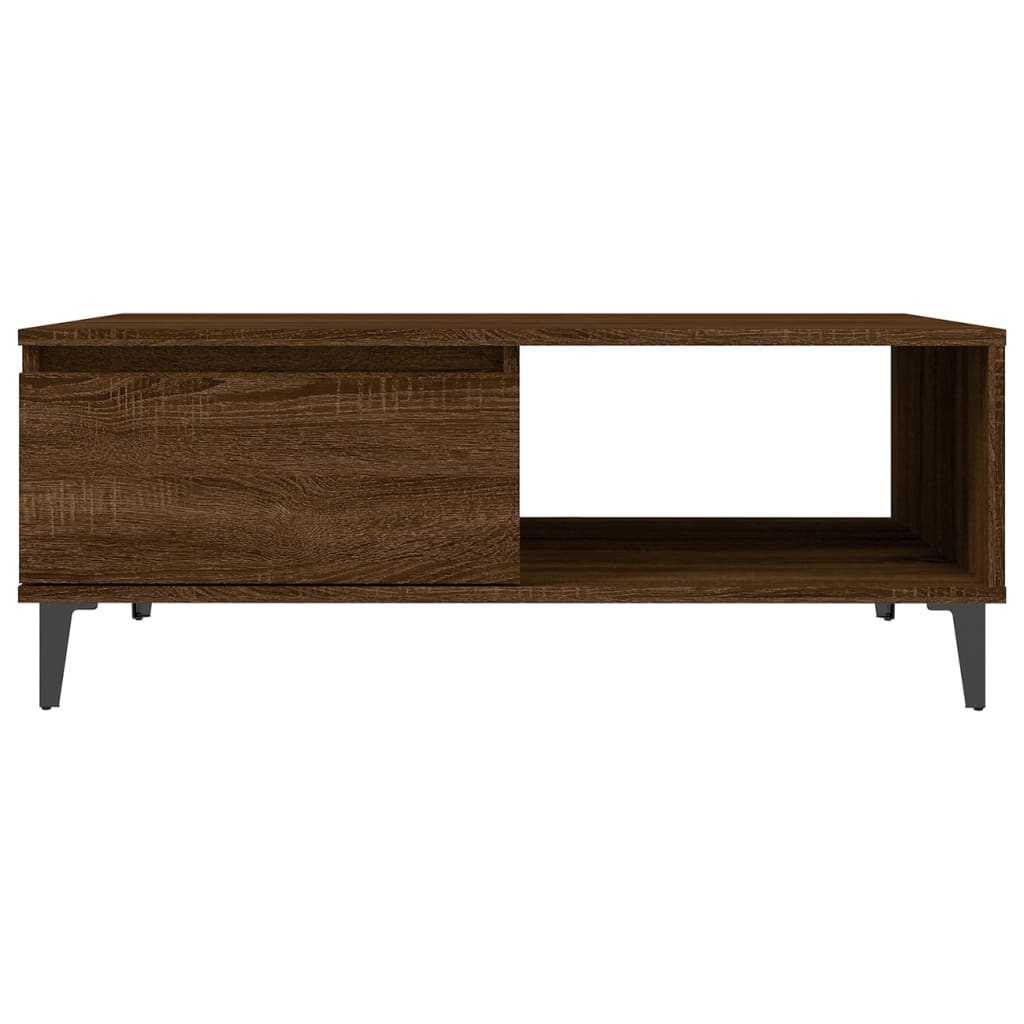 Table basse chêne marron 90x60x35 cm bois d'ingénierie