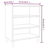 Buffet chêne fumé 57x35x70 cm bois d'ingénierie