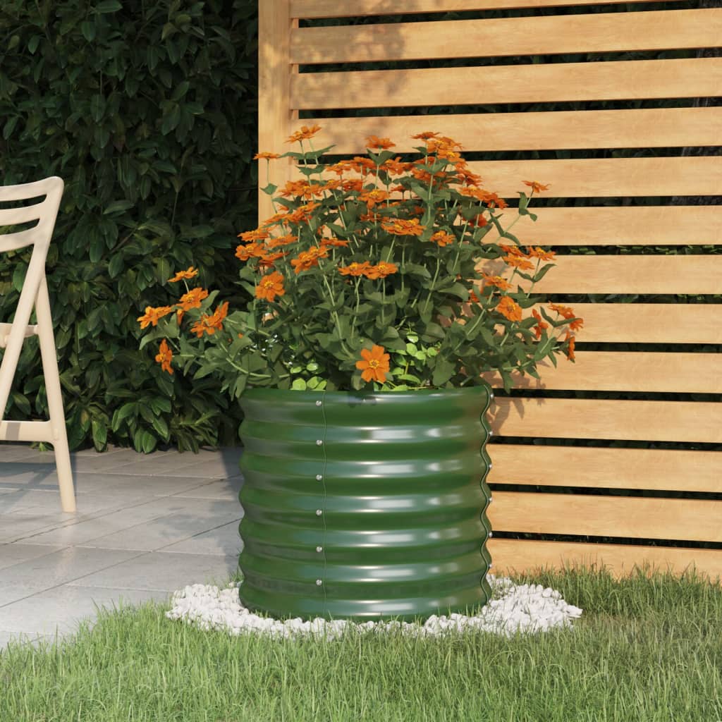 Jardinière de jardin Acier enduit de poudre 40x40x36 cm Vert