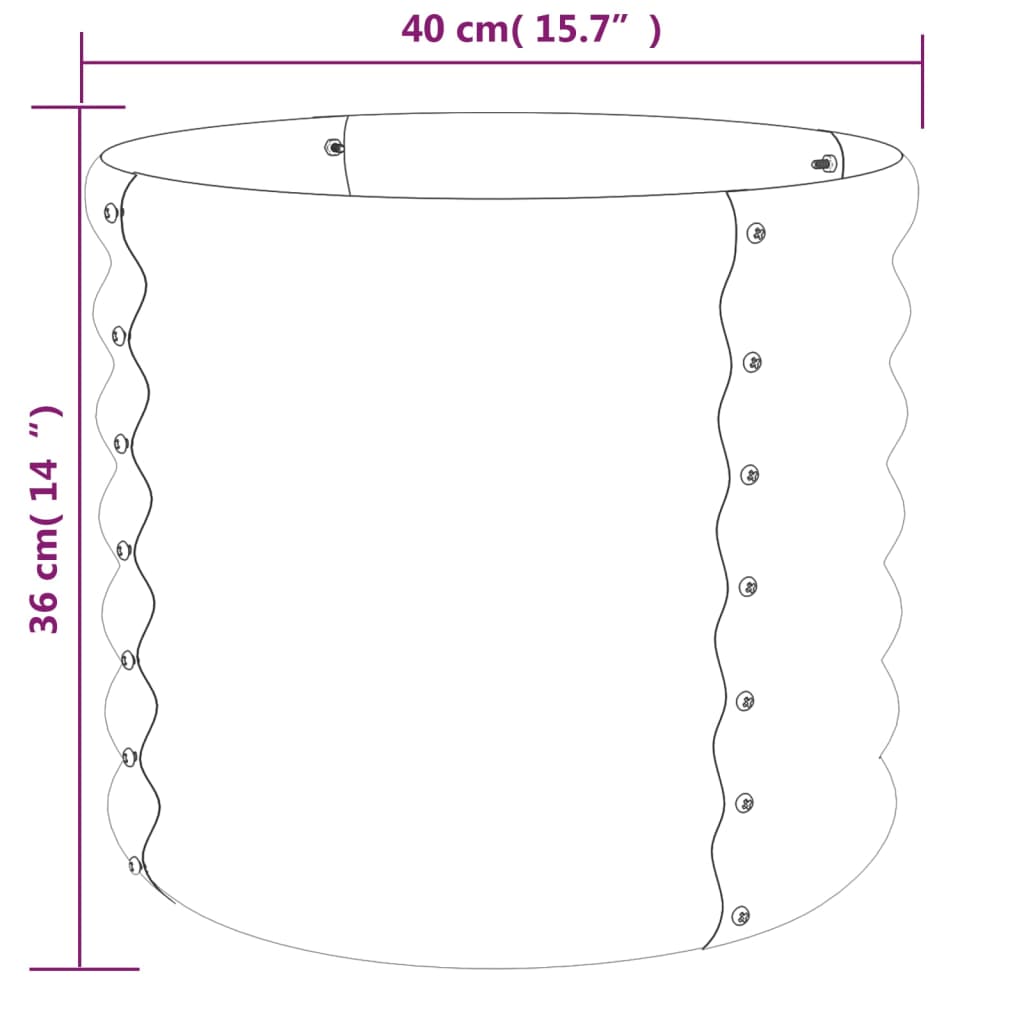 Jardinière de jardin Acier enduit de poudre 40x40x36 cm Gris