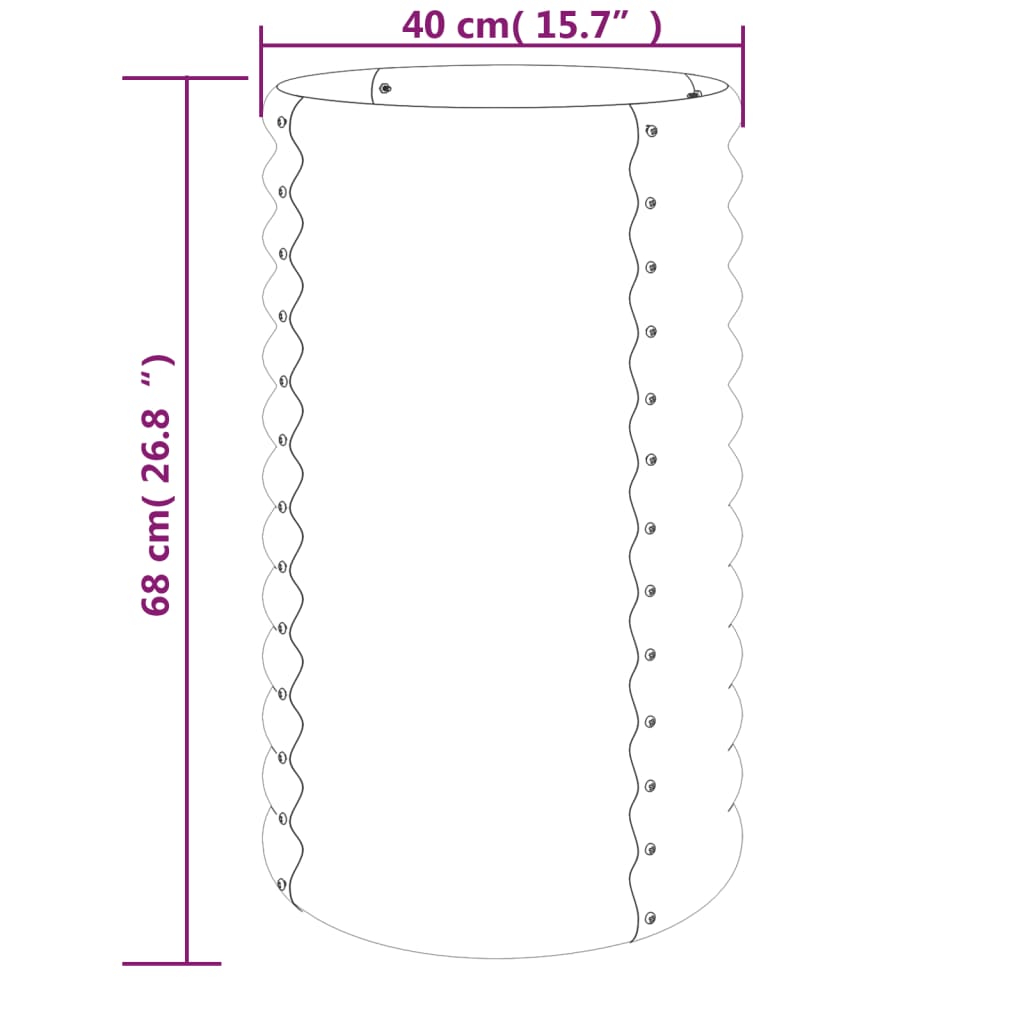 Jardinière de jardin Acier enduit de poudre 40x40x68 cm Argenté