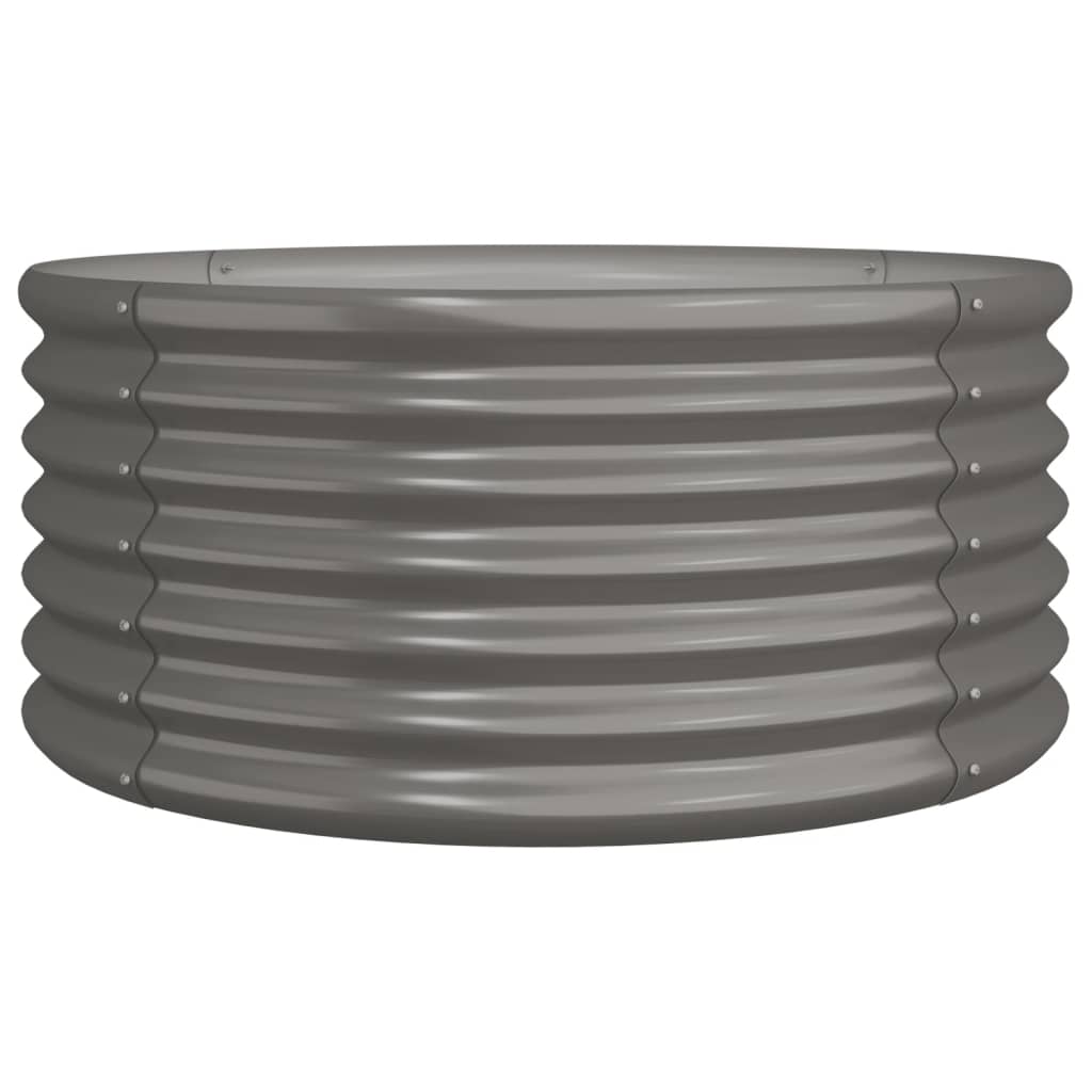 Jardinière de jardin Acier enduit de poudre 80x80x36 cm Gris