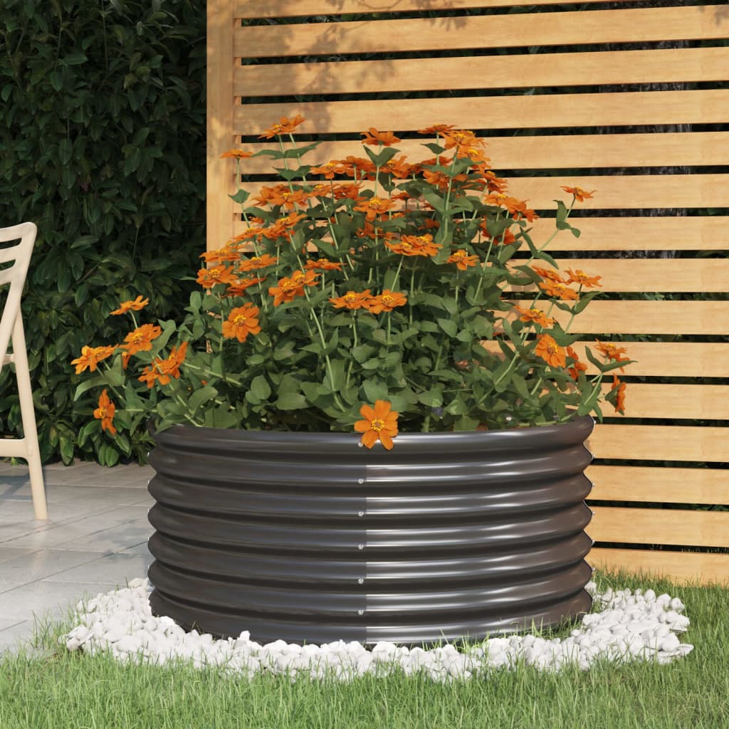 Jardinière Acier enduit de poudre 80x80x36 cm Anthracite