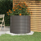 Jardinière de jardin Acier enduit de poudre 80x80x68 cm Gris