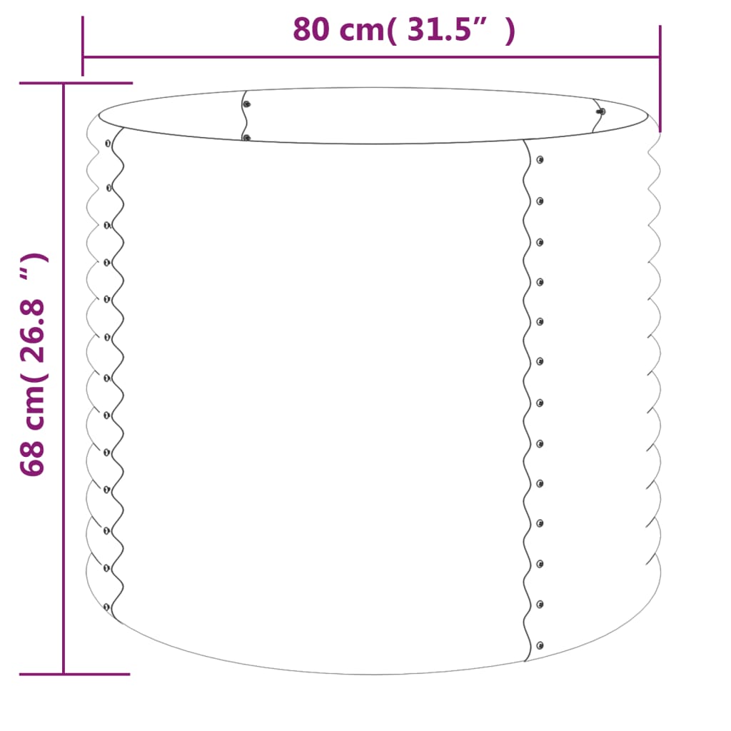 Jardinière de jardin Acier enduit de poudre 80x80x68 cm Marron