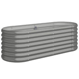 Lit surélevé de jardin Acier enduit de poudre 114x40x36 cm gris