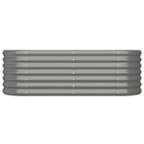 Lit surélevé de jardin Acier enduit de poudre 114x40x36 cm gris