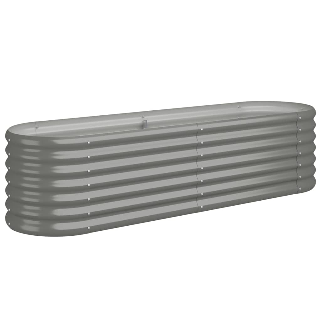 Lit surélevé de jardin Acier enduit de poudre 152x40x36 cm gris