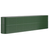 Lit surélevé de jardin Acier enduit de poudre 260x40x68 cm Vert