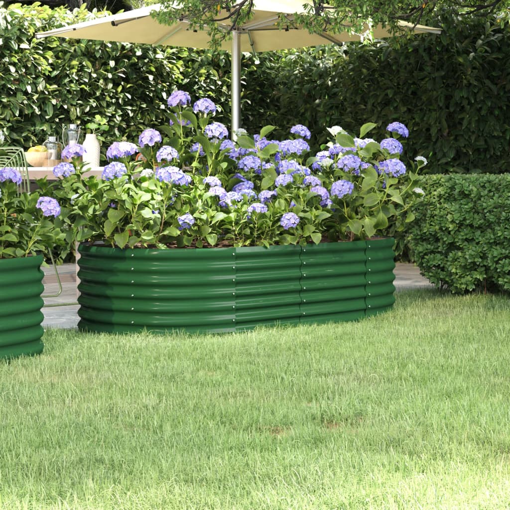 Lit surélevé de jardin Acier enduit de poudre 152x80x36 cm Vert