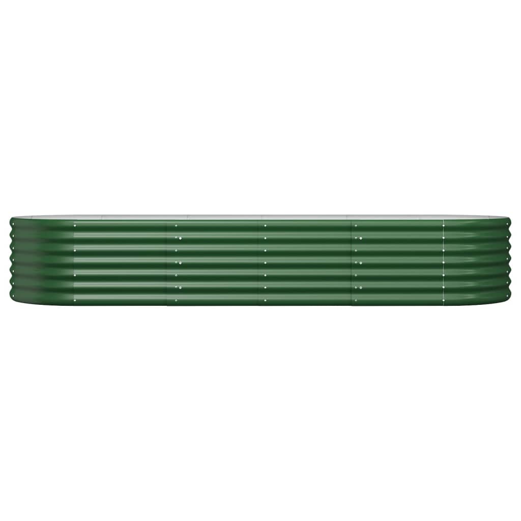 Lit surélevé de jardin Acier enduit de poudre 224x80x36 cm Vert