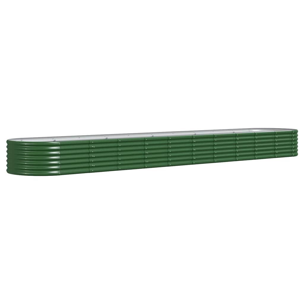 Lit surélevé de jardin Acier enduit de poudre 440x80x36 cm Vert