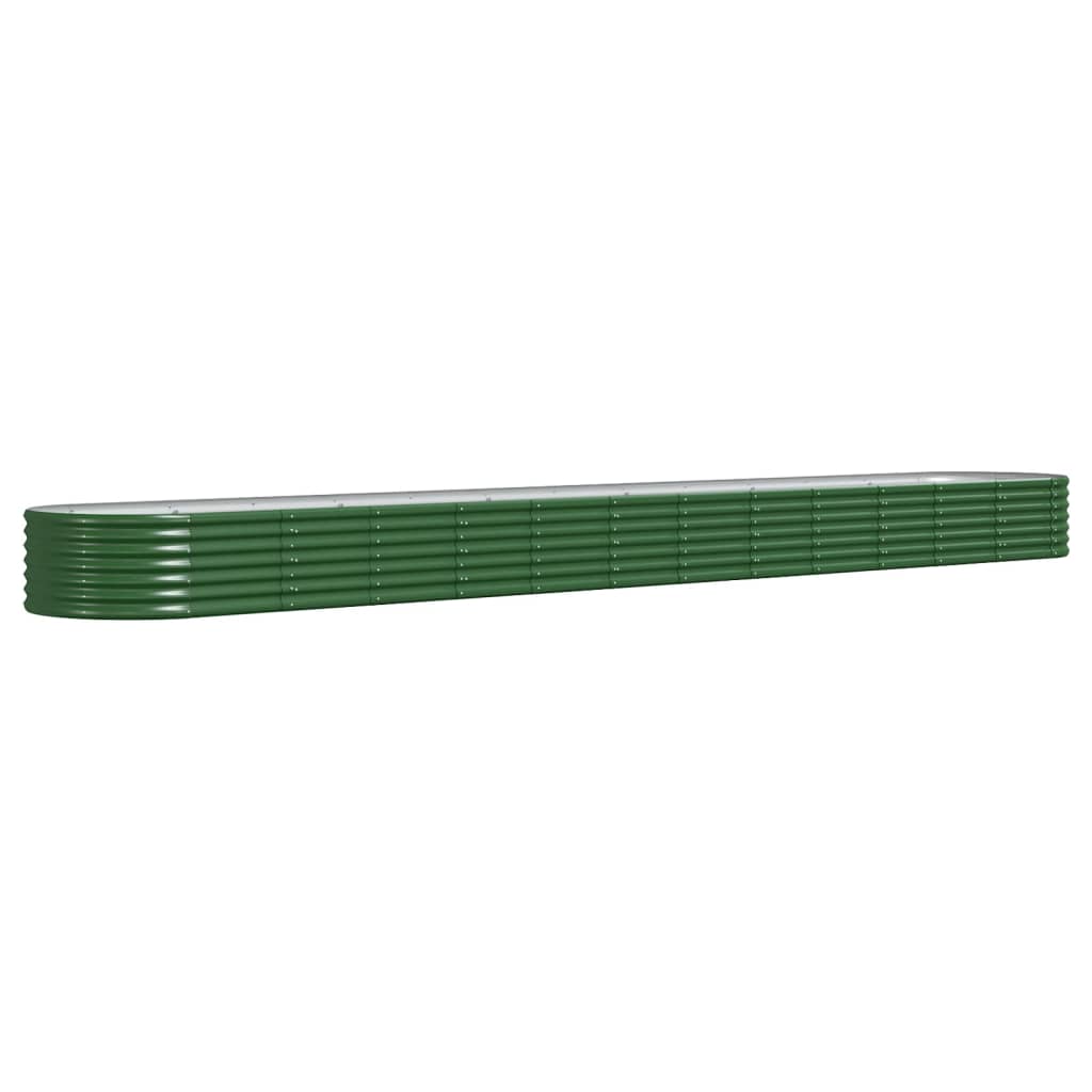 Lit surélevé de jardin Acier enduit de poudre 512x80x36 cm Vert