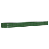 Lit surélevé de jardin Acier enduit de poudre 512x80x36 cm Vert