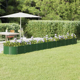 Lit surélevé de jardin Acier enduit de poudre 512x80x36 cm Vert