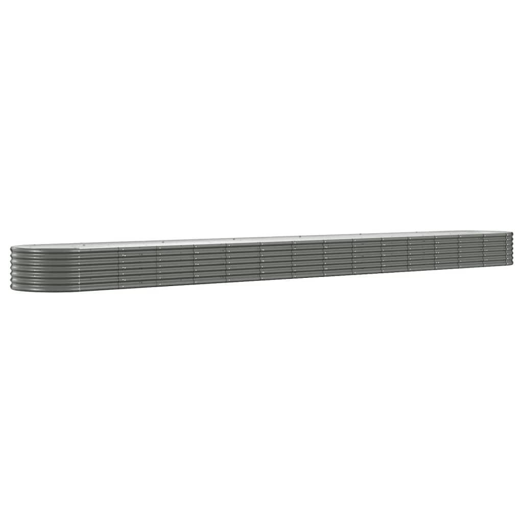 Lit surélevé de jardin Acier enduit de poudre 620x80x36 cm gris