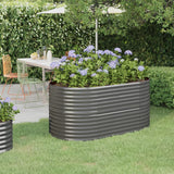 Lit surélevé de jardin Acier enduit de poudre 152x80x68 cm gris