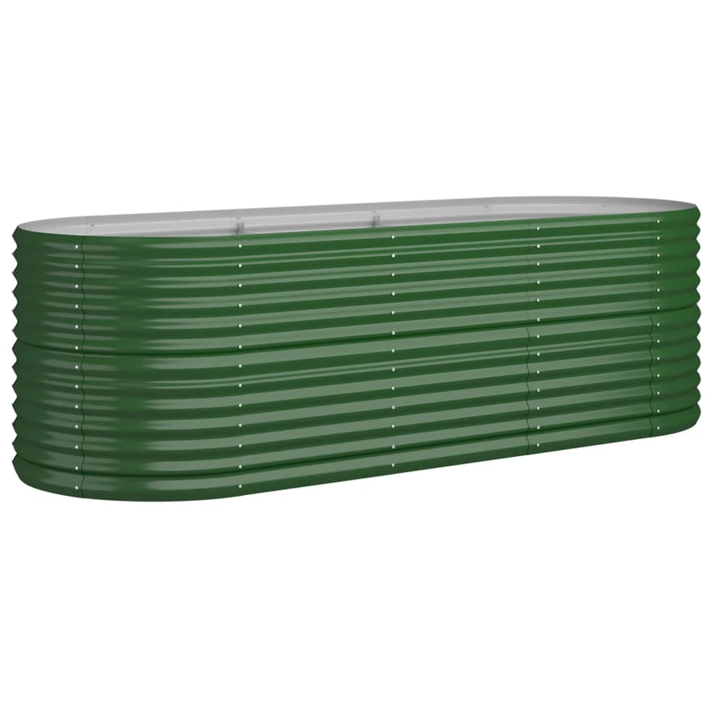 Lit surélevé de jardin Acier enduit de poudre 224x80x68 cm Vert