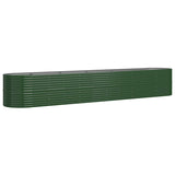 Lit surélevé de jardin Acier enduit de poudre 440x80x68 cm Vert