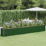 Lit surélevé de jardin Acier enduit de poudre 440x80x68 cm Vert