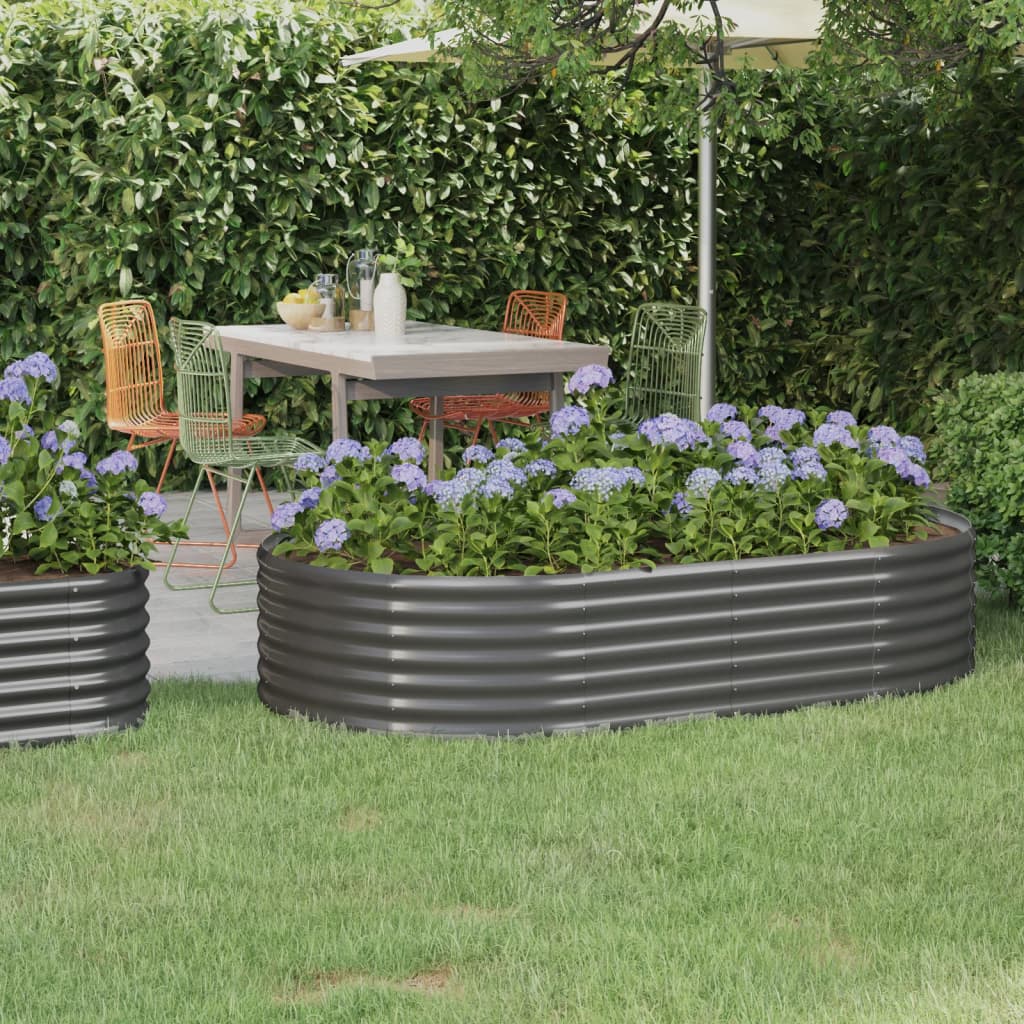 Lit surélevé de jardin Acier enduit de poudre 175x100x36cm gris