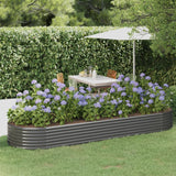 Lit surélevé de jardin Acier enduit de poudre 322x100x36cm gris