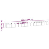 Lit surélevé de jardin Acier enduit de poudre 544x100x36cm Vert